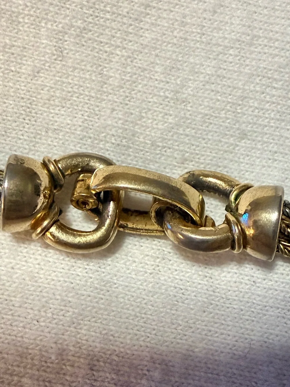 Vintage Grossé Germany Signed Two-Tone Rope Chain Necklace, Lobster Clasp